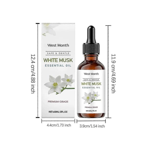 1/2/3 st vit mysk eterisk olja - återfuktande, aromaterapi & diffusoranvändning, 60 ml 3PCS
