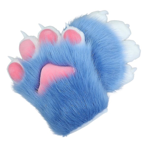1pari Animal Claw Glove Paw Mitts Talvi Furry Hand Paw Mitt Ihmissusi pukukäsine Juhliin