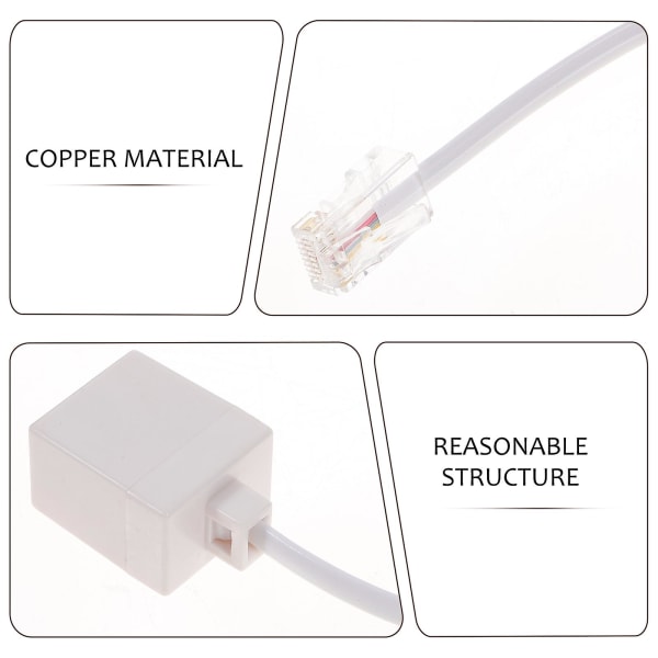 2 kpl RJ11-RJ45-sovitinta, puhelin-Ethernet-sovitin, puhelin-Ethernet-kaapeli