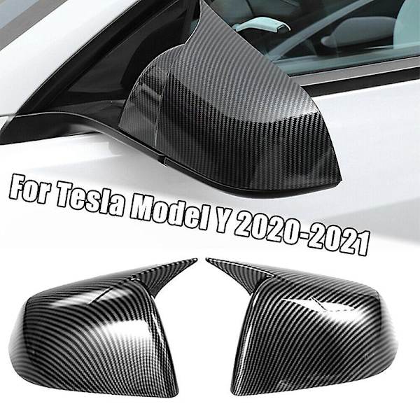 For Tesla Model Y 2020-2021 Utvendig Speilhus Deksel Karbonfiber Utseende Sidespeil Deksel For Tesla Model Y