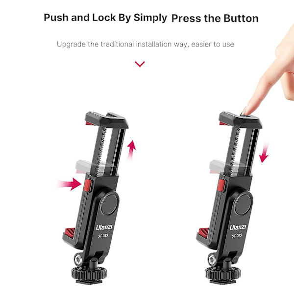 Vertikal skyde telefonholder kamera monitor montering stativ montering klemme