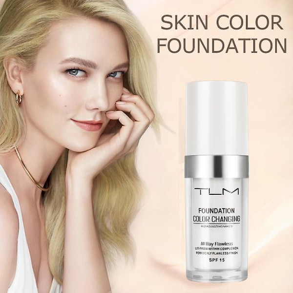 2kpl Tlm Flawless Color Changing Foundation Makeup Ihonsävyä vastaava peitevoide