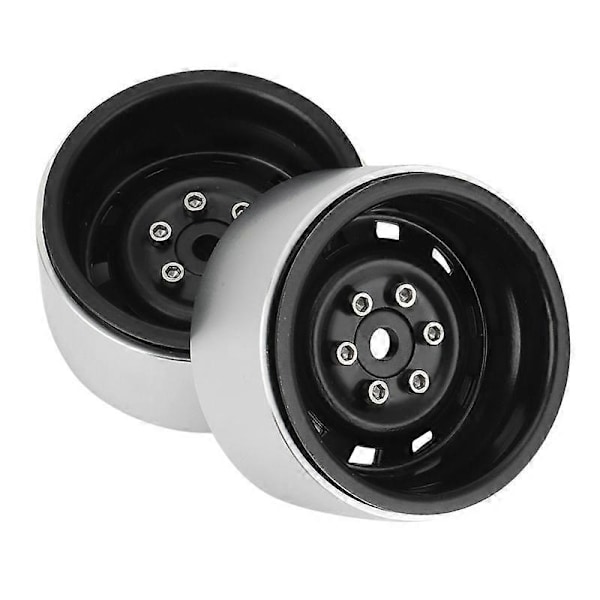 4 stk. 1,9 tommer Metal Beadlock Fælghub til 1/10 RC Crawler Bil Sort