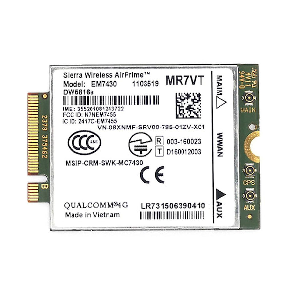 Til Airprime Em7430 Dw5816e Ngff M2 - 4g Modul 300mbps Gobi6000 4g Lte Cat-6