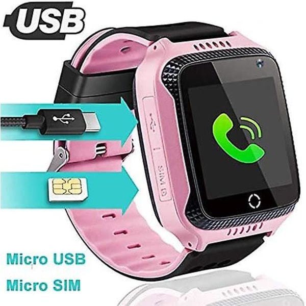 Gps Kids Smartwatch Telefon - Touch Screen Kids Smartwatch With Call Talemelding Sos Lommelykt Digitalkamera Vekkerklokke, Gave Til Barn Gutter Jenter S