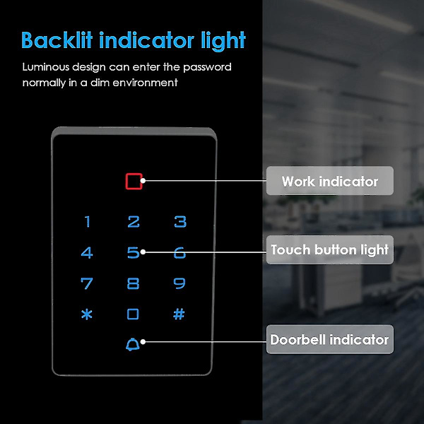 Wifi Tuya Bakgrundsbelyst Touch 125khz Rfid-kort Tillträdeskontroll Knappsats Vattentät Dörrlåsöppnare Wg26 I