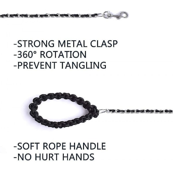 Wekity Tyggebestandig Hundekobbel 5,5 fot Heavy Duty Hundekobbel Metall Kjæledyrkjede Bånd Med Mykt Tauhåndtak For Middels Store Hunder (10lb-35lb)