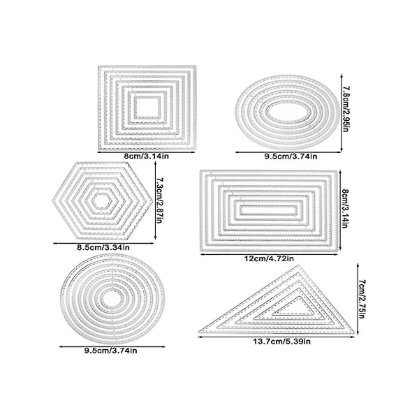6 stk. skærestans stencils metalsæt, forskellige S-skærestans Gon Eming-værktøjer til Ma