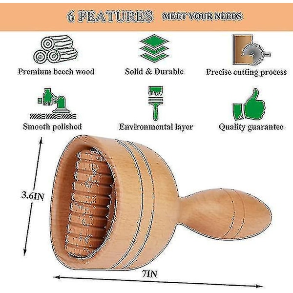 Handhållen Trä Svensk Kopp Med Rulle Trä Terapi Massage Koppar Lymfatisk Dränering Massager Kropp S