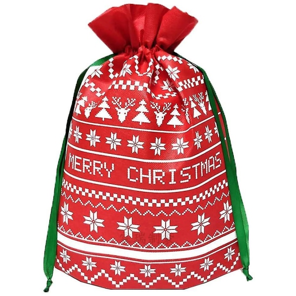 20 Pieces Christmas Bags Christmas Drawstring Gift Bags Non-woven Christmas Bag