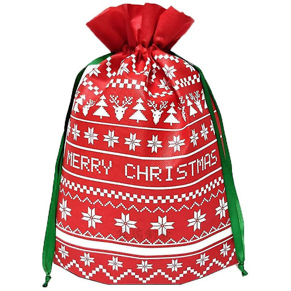 20 stycken julpåsar, juldragsnörsgåvpåsar, vävda julpåsar