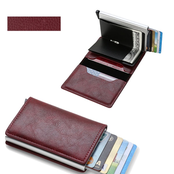 Carbon RFID - NFC-beskyttet lommebokkortholder 6 kort rød One Size Red