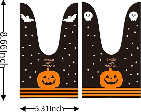 150 st Halloween-godispåsar i plast, orange pumpa