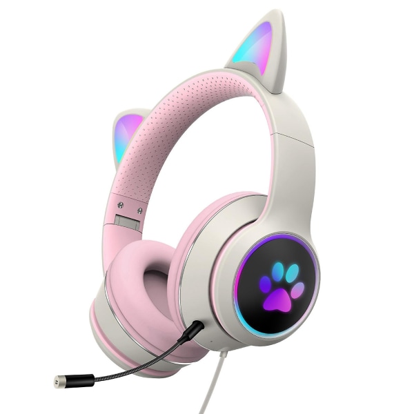 Stereolyd med mikrofongave RGB LED-lys Wired Gaming Headset Letvægts