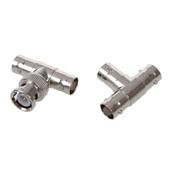 BNC-hane till 2 honkontakts RF-koaxial T-adapter med BNC-honkontakt 3-vägs splitter