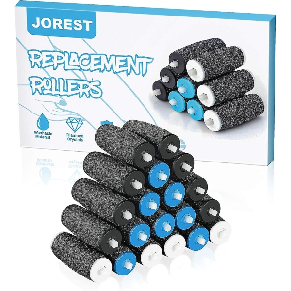 [20 stk.] Udskiftningsruller til Scholl Velvet Smooth, 3 typer af ruhed, pimpsten refill