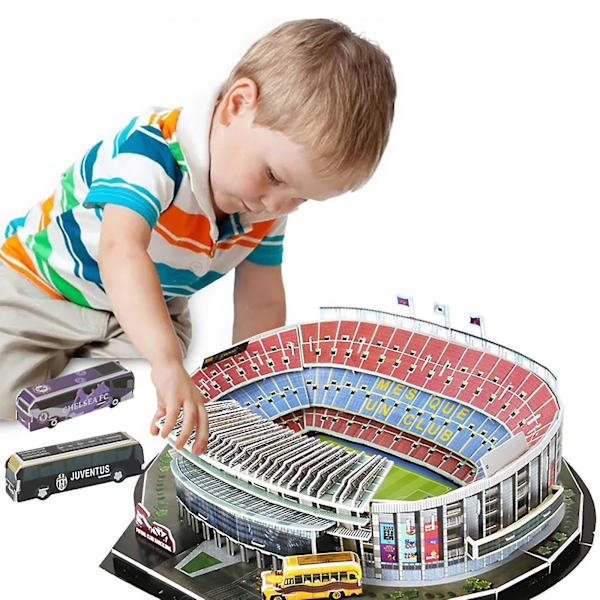 3D-puslesæt Fodboldklub  Steder DIY-modelpuslespil Legetøj Papirbygning Stadion Fodbold Fodbold  Spil Gaver