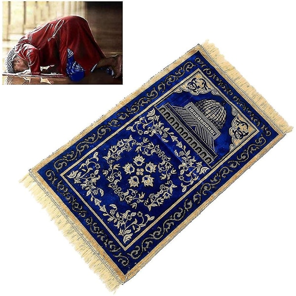 Mykt lys islamsk bønneteppe Elegant tyrkisk muslimsk teppe Broderi Mykt billedvev Sklisikkert