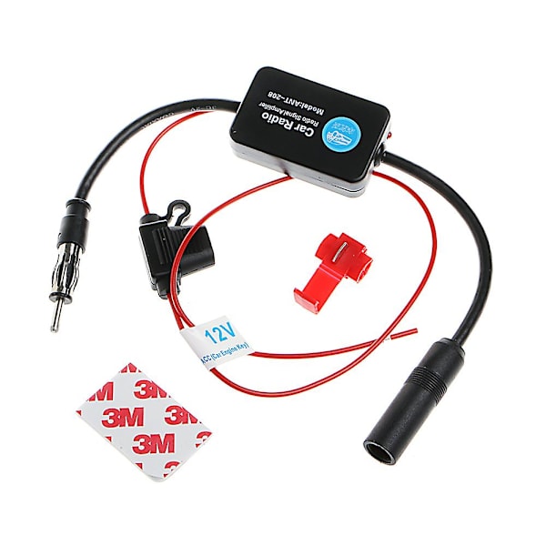 Ny 12V 25dB Bil FM Radioantennförstärkare med indikator Modell Ant-208
