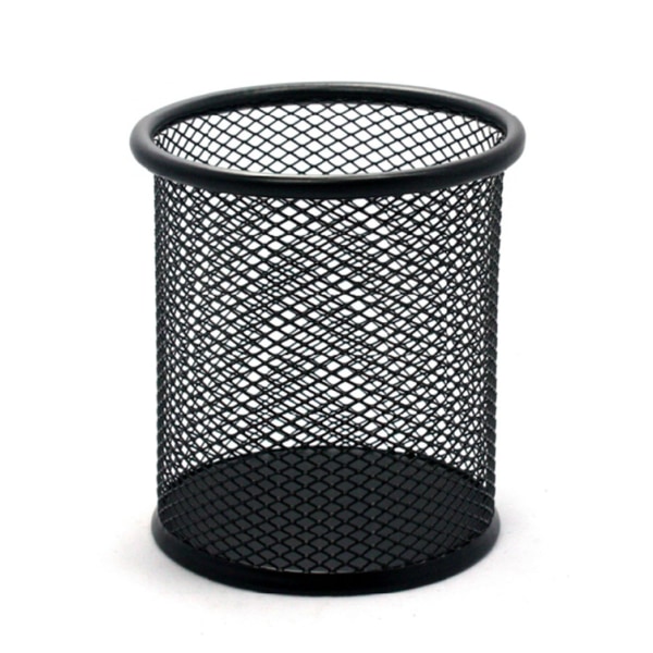 Musta kynäpidike pöydälle, kynäpidike, musta metalliverkko