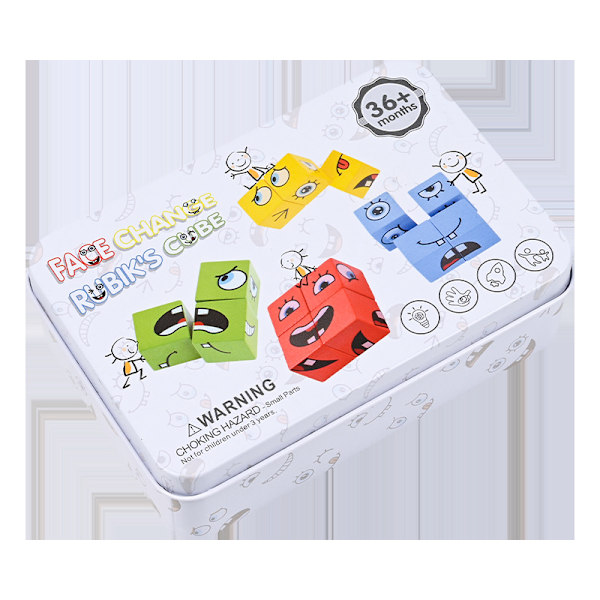 Pedagogiset lelut lapsille Ilmaisupalapeli Lautapeli tin box