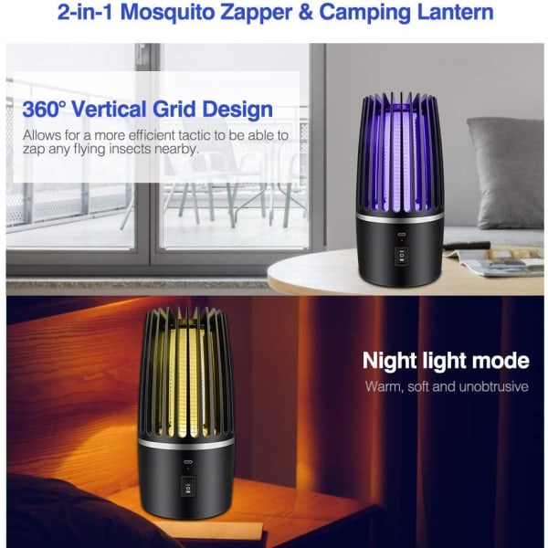 Bug Zapper, UV Fly Zapper Elektrisk Myggestikker Lampe, Rec