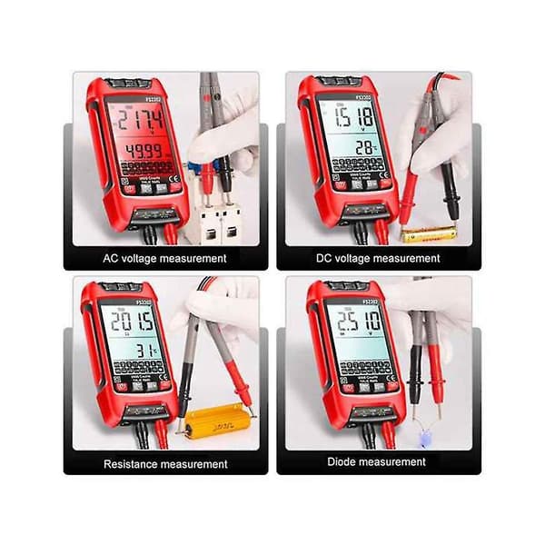 Fs2202 Auto Range Multimeter 9999 Tællinger Trms Ac Dc Voltmeter Amp Ncv Modstand Kapacitans Transi