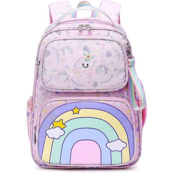 Girls Backpack Rainbow Kids School Bag Unicorn Bookbag For Girls Children Rucksack Water Resistant Daypack