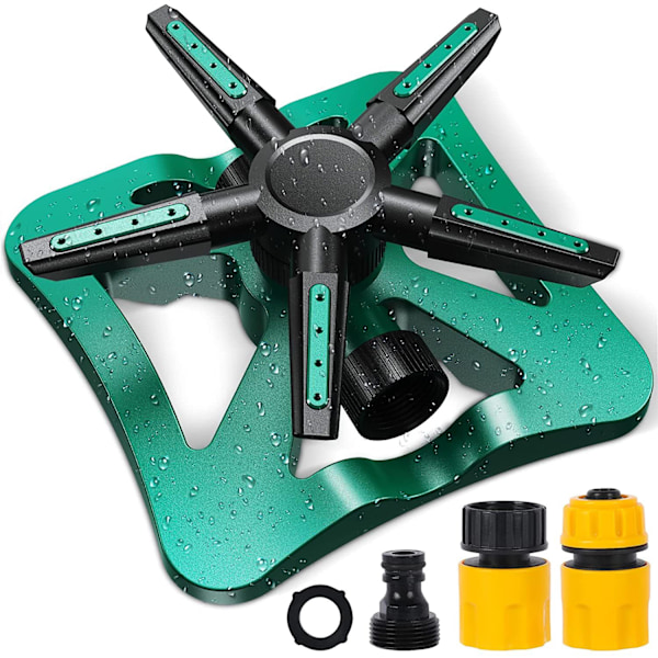 Pihan sprinklereitä, pyörivä 5-in-1 nurmikon sprinkler 360