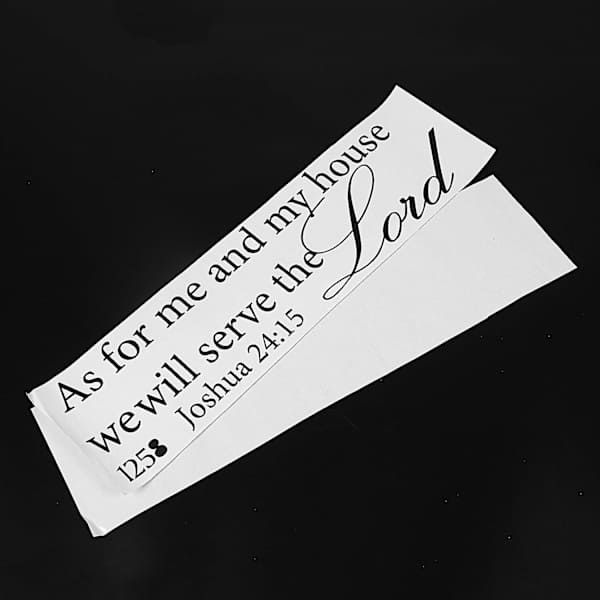 As For Me And My House Serve The Lord Seinätarra PVC-tarra Kristillinen