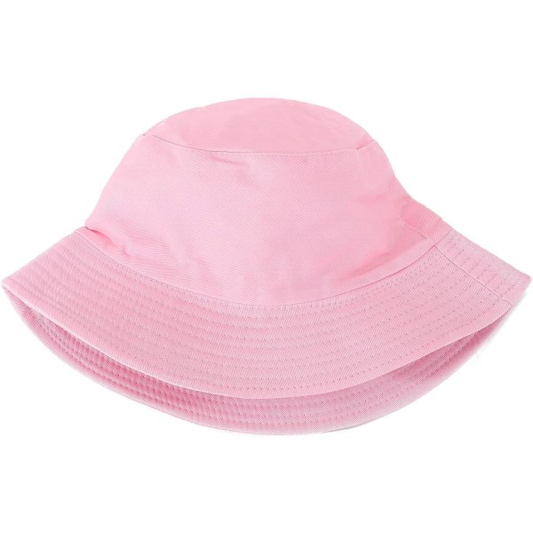 Bucket Hat Unisex Solhatt Ensfarget Menn Kvinner（Rosa） pink