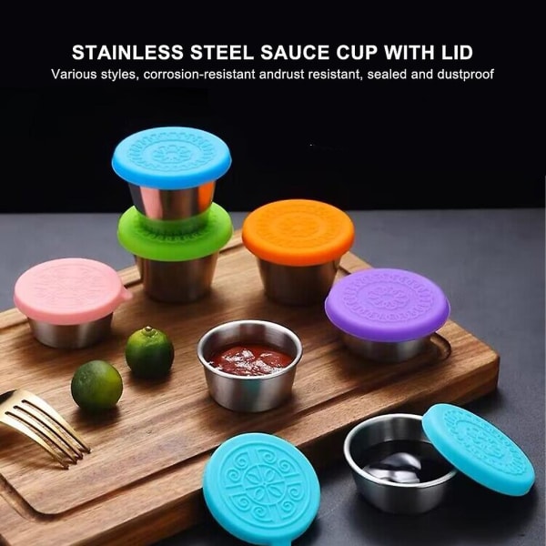 1/2/3/5 Bred stålkop Dressing Container Seal Salat Dressing Cups Green lid 1 Pc