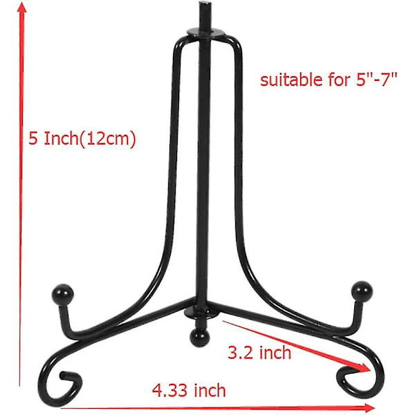 2 stk. Jern Display Stativ, Sort Jern Staffeli Plade Display
