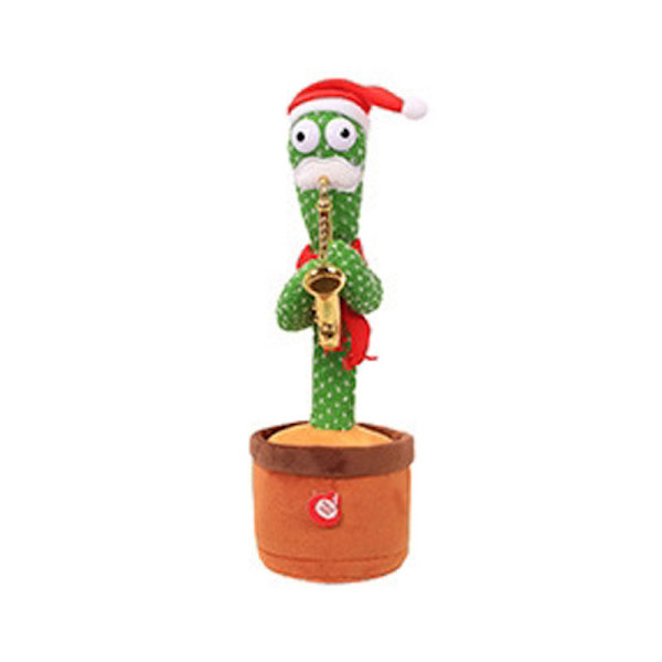 Dansande kaktus som upprepar vad du säger, sjungande kaktus inspelningsleksaker Christmas sax