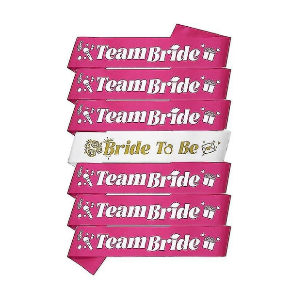 6+1 Bride To Be och Team Bride Sash Set Hen Night Bachelorette Party Dekorationer