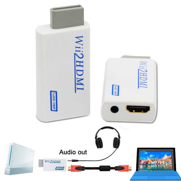 INF Nintendo Wii til HDMI-adapter - Full HD 1080p Hvid