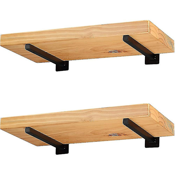 Heavy Duty Flytende Hylle Braketter - 20 Cm Blind Svart Industriell Metall Hylle