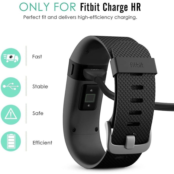 Fitbit Charge Hr -latauskaapelille, vaihto USB laturin latauskaapeli Fitbit Charge Hr:lle Wireless Activity -älykellolle