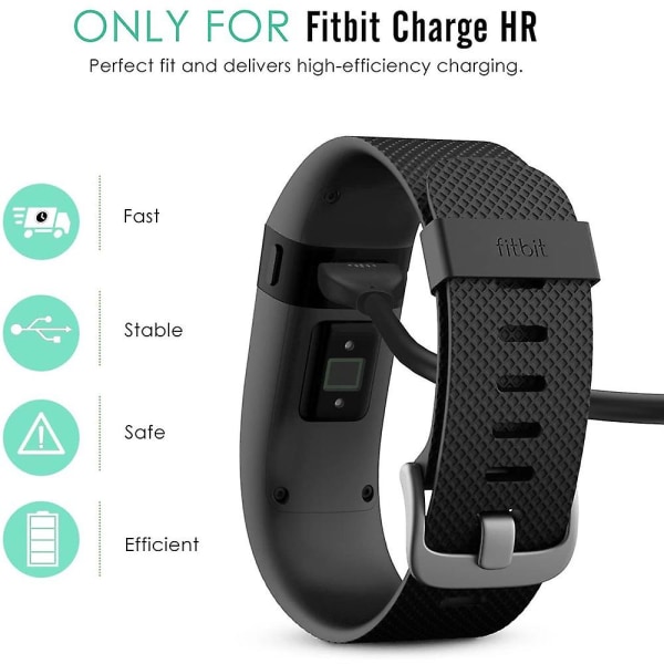 Opladningskabel til Fitbit Charge Hr, udskiftnings-USB-opladningskabel til Fitbit Charge Hr trådløs aktivitets smartwatch