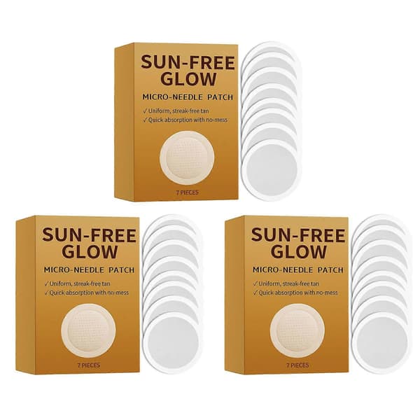 Sunless Glow Micro Needle Patch, Selvbrunende Microdarts Patches Naturlig Gradvis Bronse for Menn Kvinner A 3pcs
