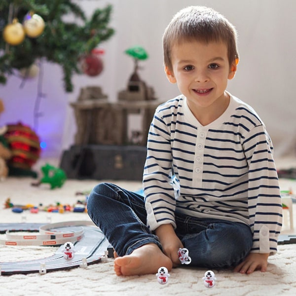 Nyhet Mini Jul Hvit Snømann Tumbler Dukke Pakke Kapsel Leke 1stk Julegave