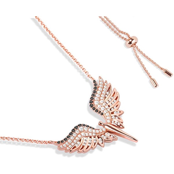 Angel Wings Halskjede Sterling Sølv Rose Gold Justerbar