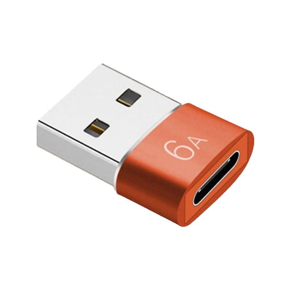 Typ-c Adapter Mini Snabbladdning 6a Typ-c hona till USB 3.0 hane omvandlare Otg-kontakt för laddare Orange