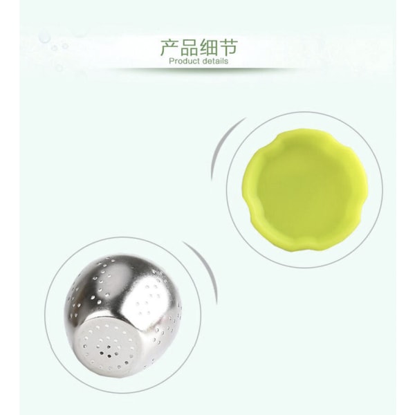Loose Leaf Tea Infuser - Silikonhandtag Tea Infuser Rostfritt stål S