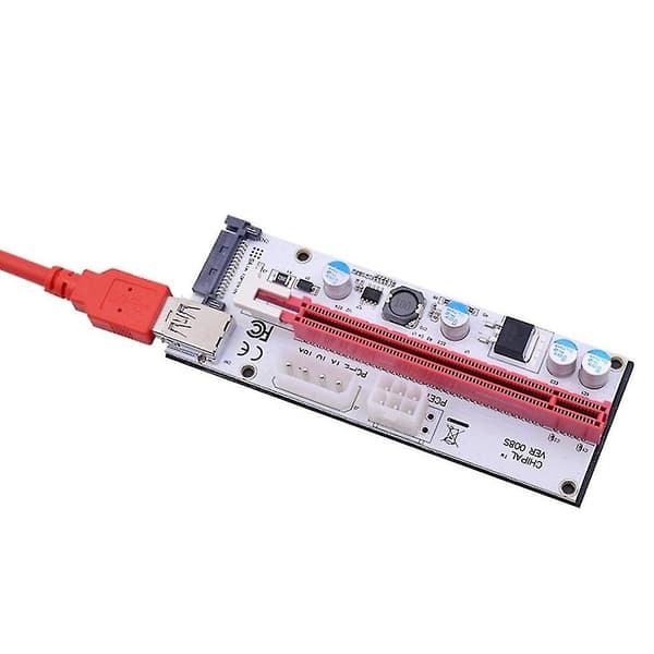 Pci-e Riser Card Set Pcie 1x Til 16x Adapter 4pin 6pin Sata Power Usb 3.0 Kabel