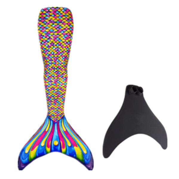 Barnens slitstarka sjöjungfrustjärt för simning, Monofin ingår colorful XL