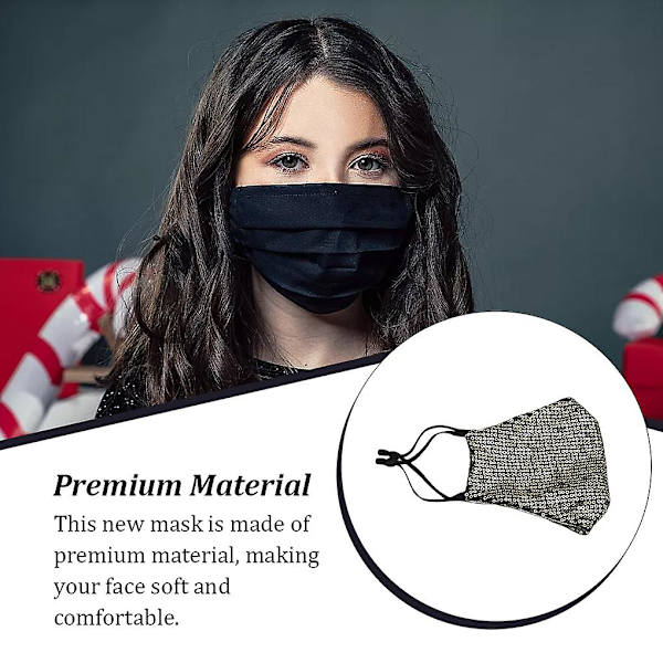 Disco Trendy Puuvillainen Kasvosuoja Hengittävä Uudelleenkäytettävä Paljetti Maskit