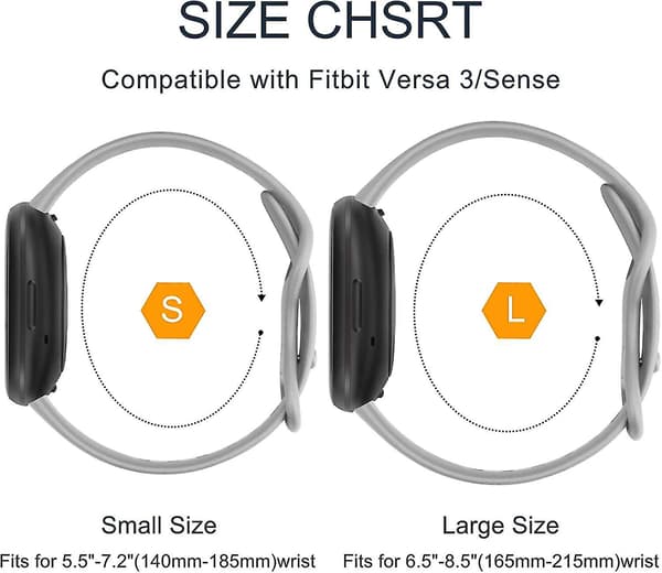 [3-pak] Rem kompatibel med Fitbit Versa 3 rem / Fitbit Sense rem, blød silikone erstatningsrem til Fitbit Versa 3 / Fitbit Sense Smart Watch