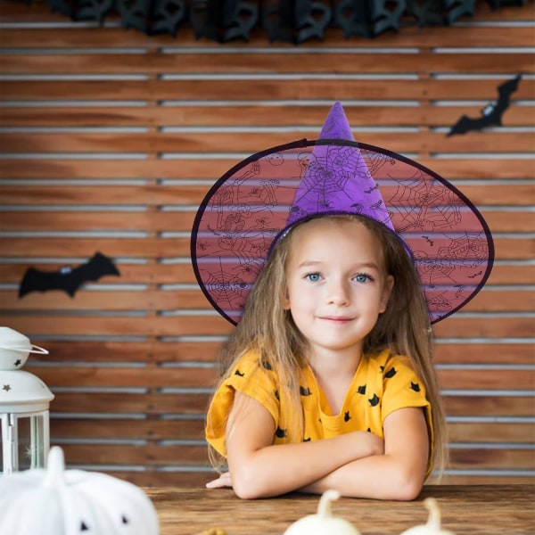 Heks Hat til Børn og Kvinder - Halloween Kostume Tilbehør
