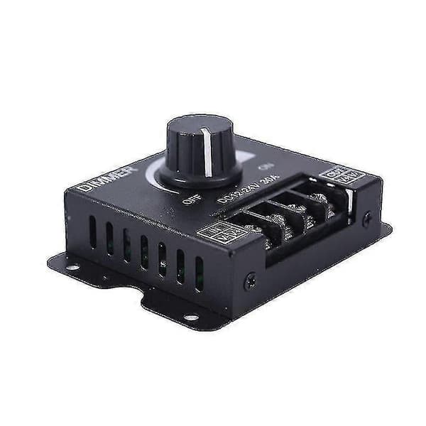 1 stk. DC12V/24V 30A LED Switch Lysdæmper Controller Kompatibel Med LED Strip Enkelt Farve Sort